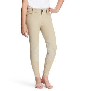 Ariat kids girls Knee Patch Breeches Equestrian English riding pants in tan